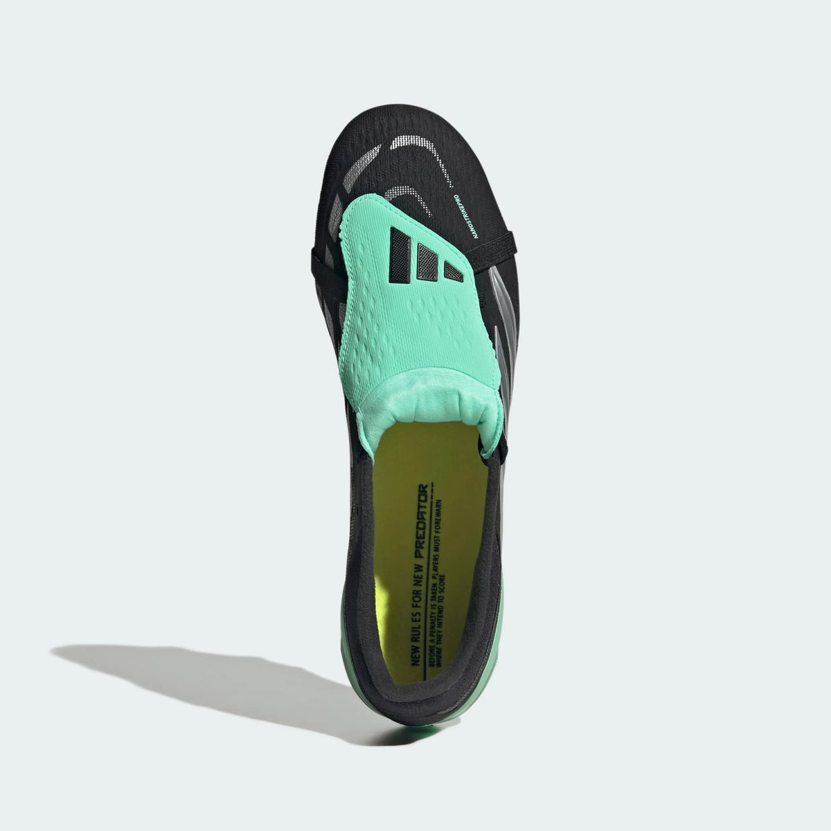 Adidas PREDATOR PRO Fold-Over Tongue Firm Ground Football Boots - Core Black / Silver Metallic / Pulse Mint