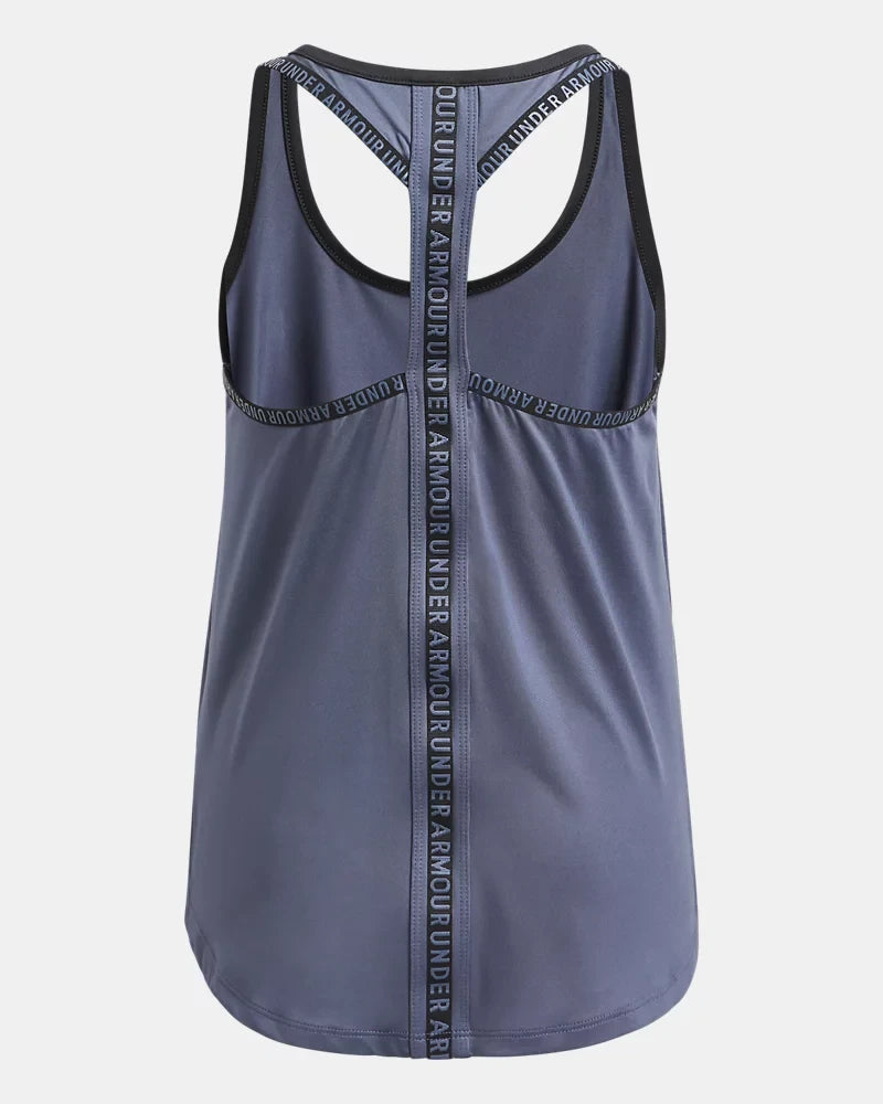 UA Knockout Tank Girls' Dark Grey / Black
