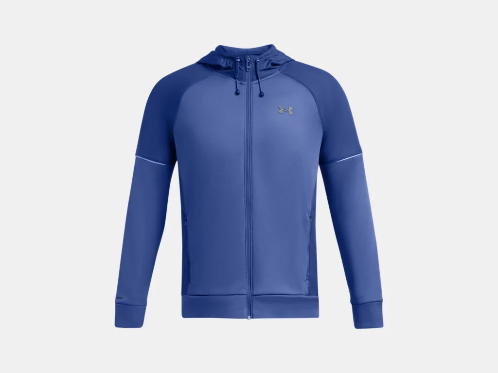 UA Armour Fleece FZ Hoodie M Tech Blue