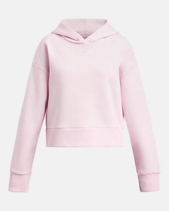 UA Rival Fleece Crop Hoodie Girls' Pink