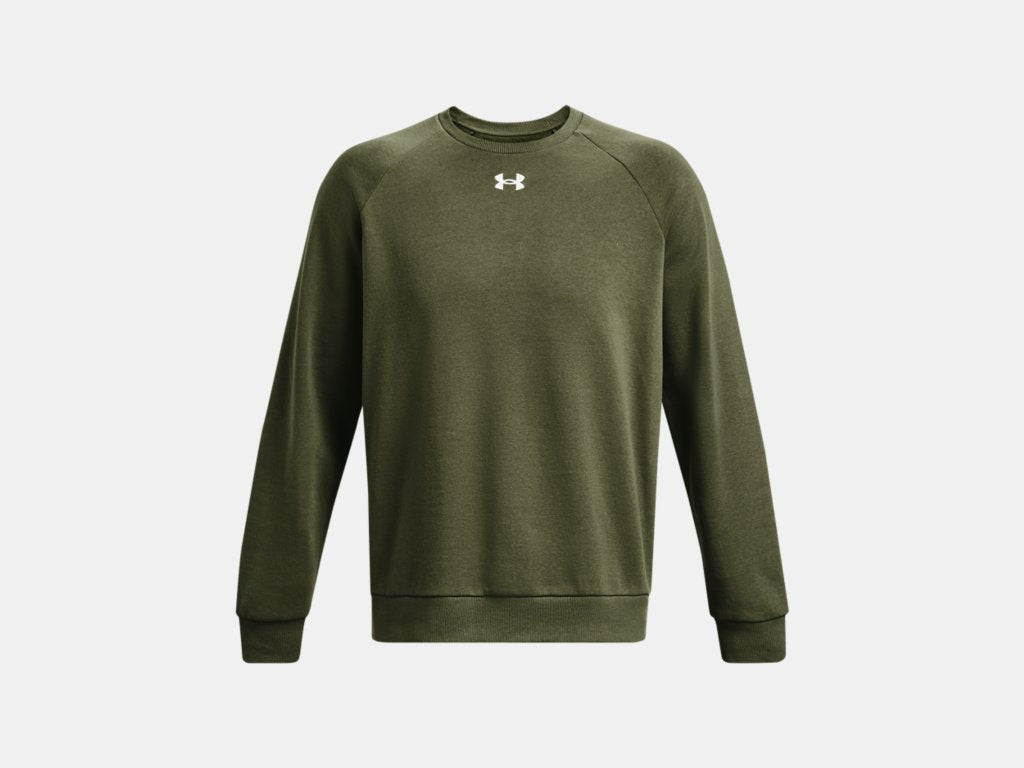 UA Armour Rival Fleece Crew Jumper M Khaki