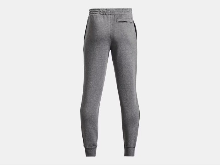 UA Boy's Rival Fleece Joggers Castlerock Light Heather/White