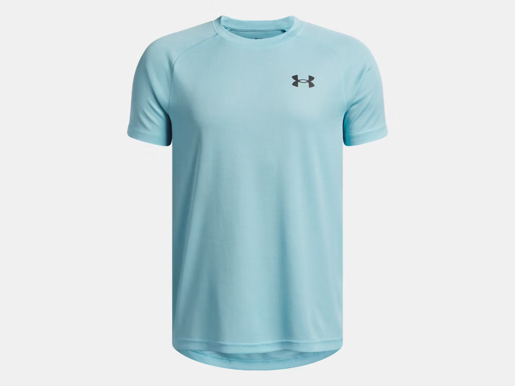 UA Tech Textured SS T-Shirt Youth Blue Haze/Black