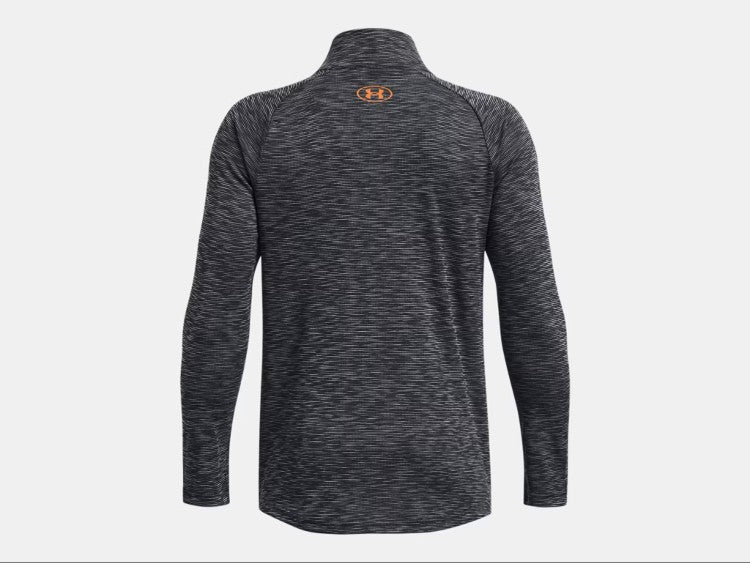 UA Tech Textured 1/2 Zip Top Y Black/Atomic