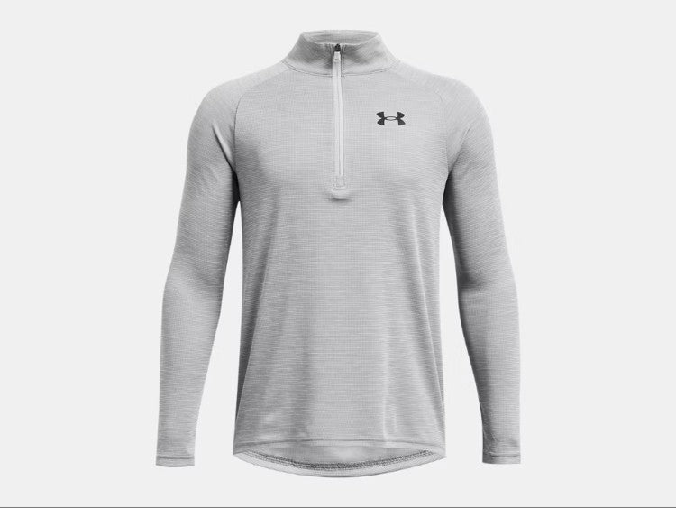 UA Tech Textured 1/2 Zip Y Mod Gray/Black