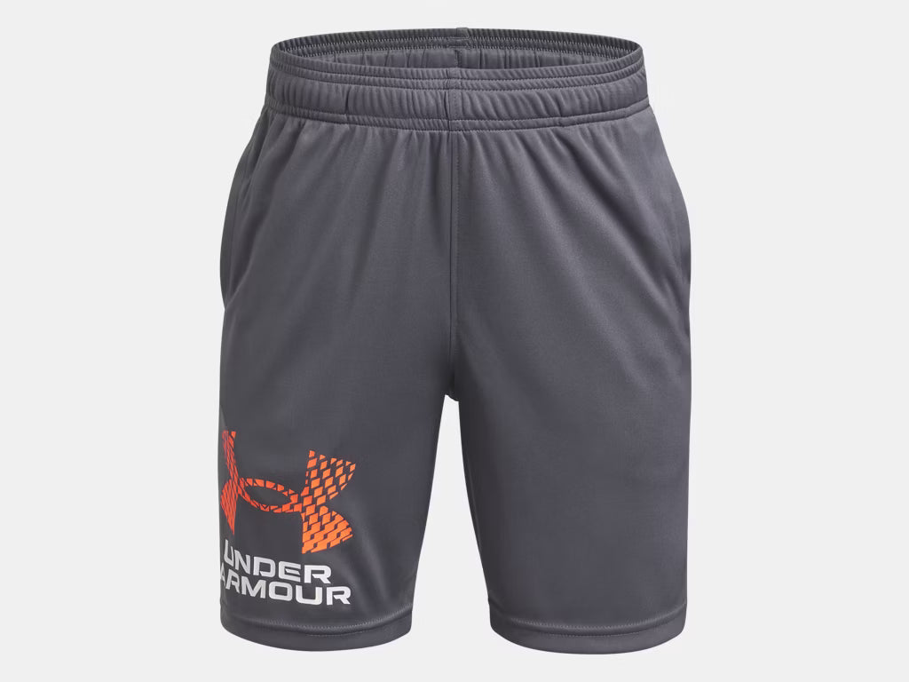UA Tech Logo Shorts Boys Castlerock/White