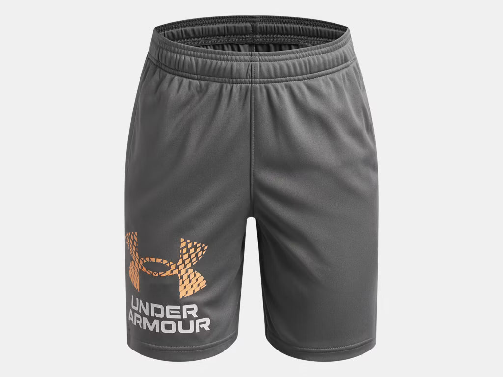 UA Tech Logo Shorts Boys Clay Green/Orange Bloc