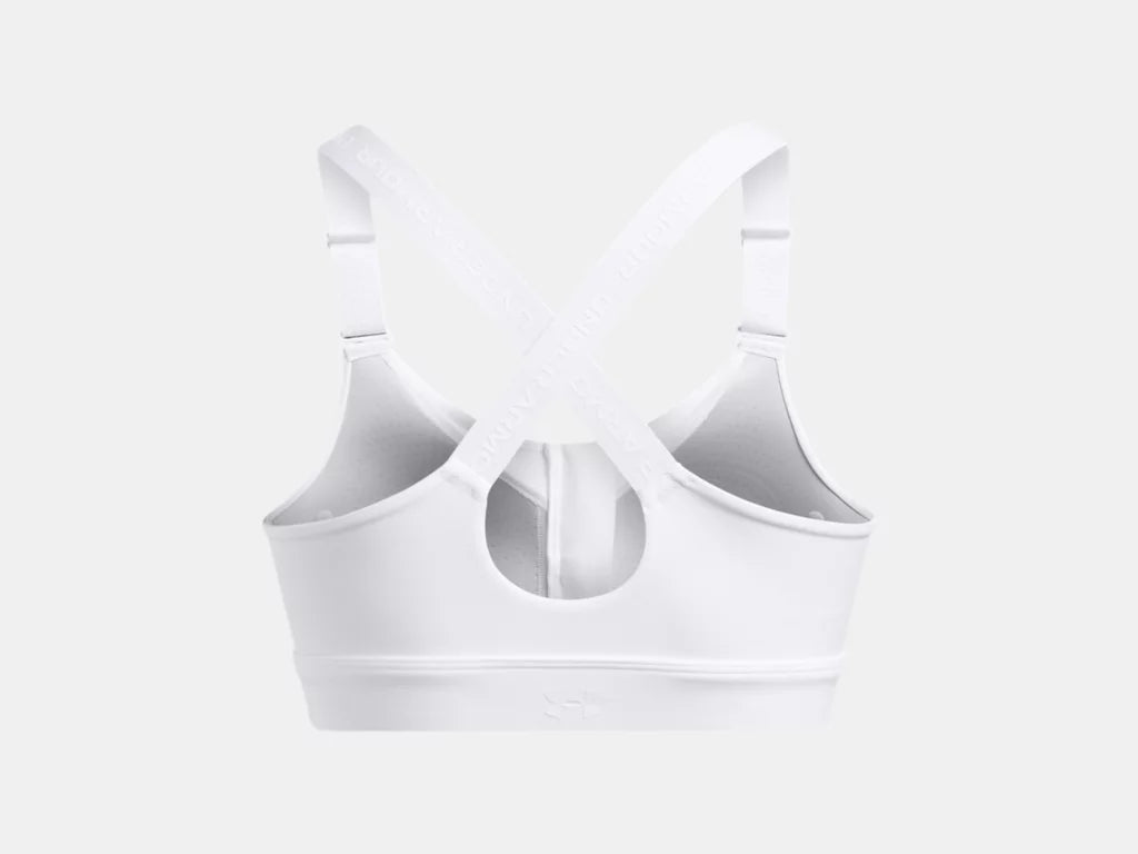 UA Infinity High Zip 2.0 Bra White