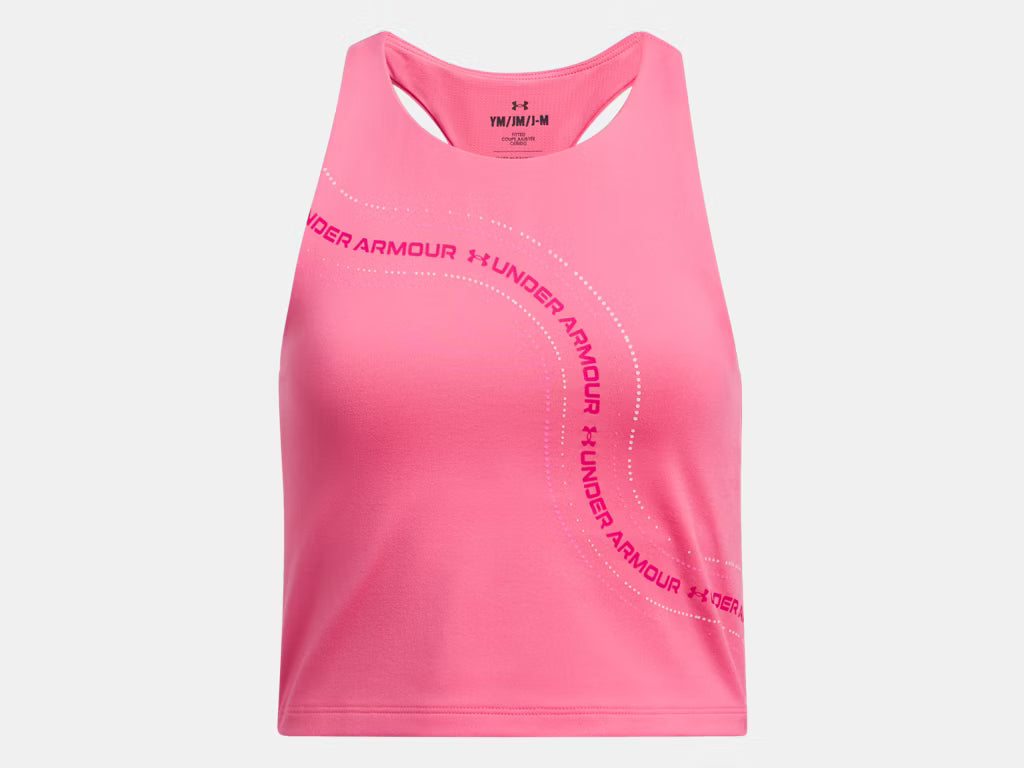 UA Motion Branded Crop Tank K Super Pink