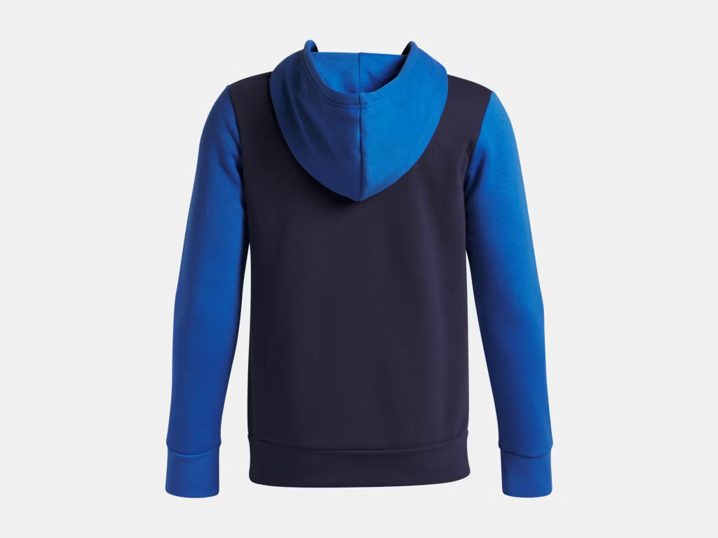 UA Rival Fleece Colorblock Graphic K Blue Atlantis