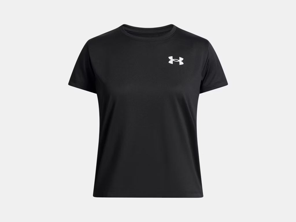UA Tech™ Girls' Short Sleeve Black/White