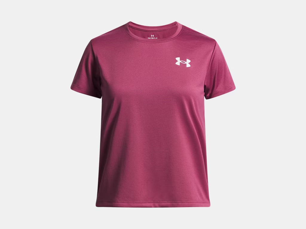 UA Tech™ Girls' Short Sleeve Fuchsia Dusk