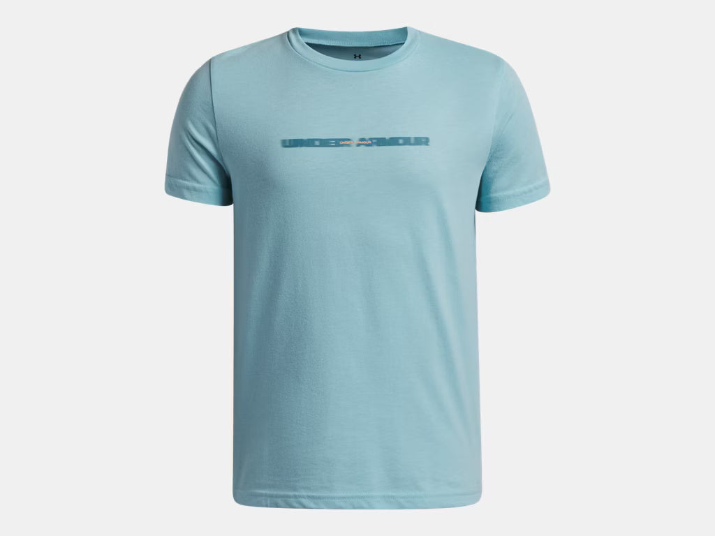 UA Woodmark SS Tee K Blue Haze/Orange Bloc