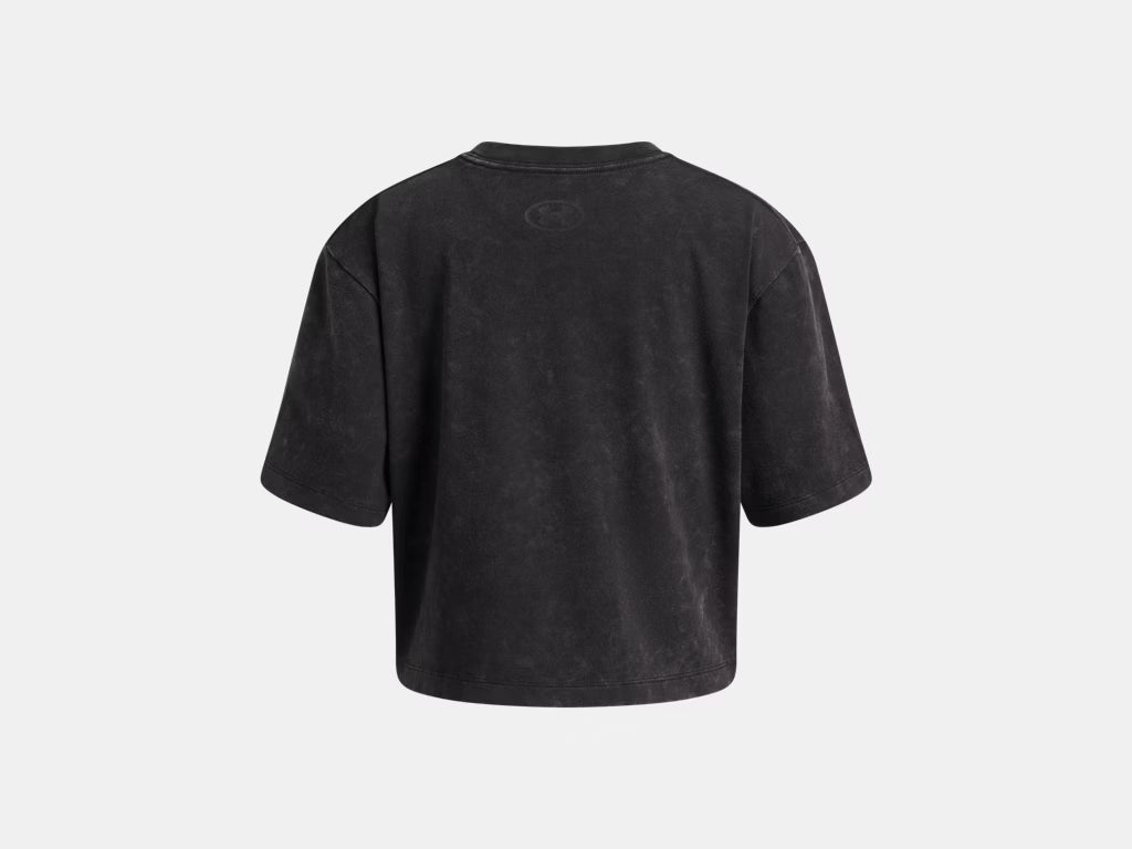 UA Rival Wash Girls' Short Sleeve Black/White