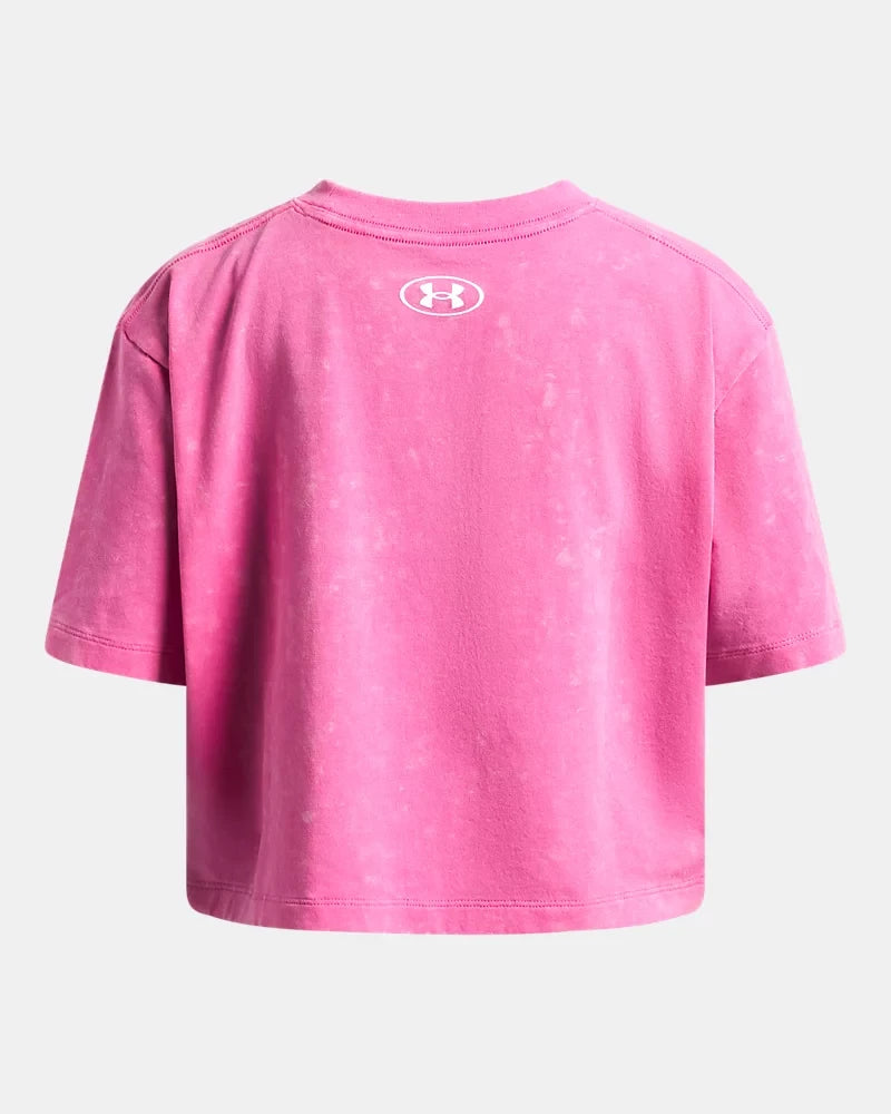 UA Rival Wash Girls' Short Sleeve Pink