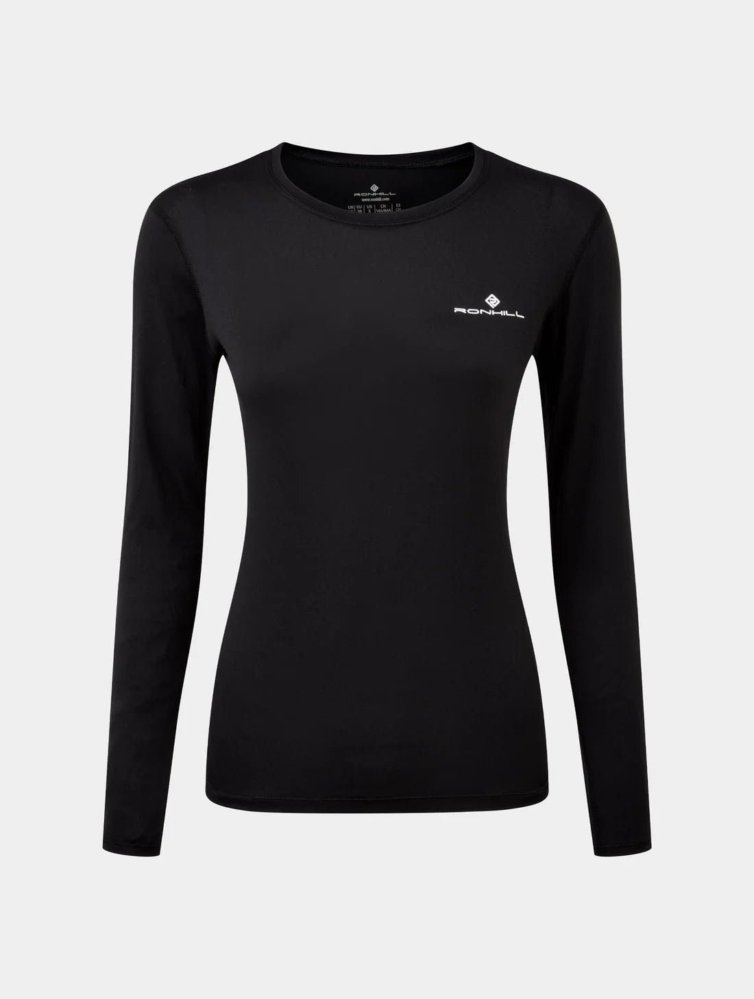 Ronhill Long Sleeve Core T-Shirt W Black/Bright White