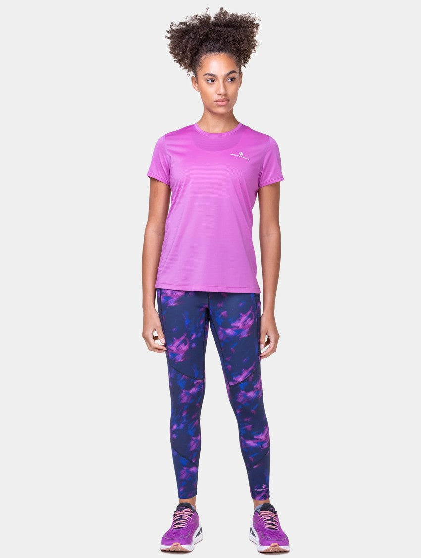 Ronhill Tech Short Sleeve T-Shirt W Pink/Lime