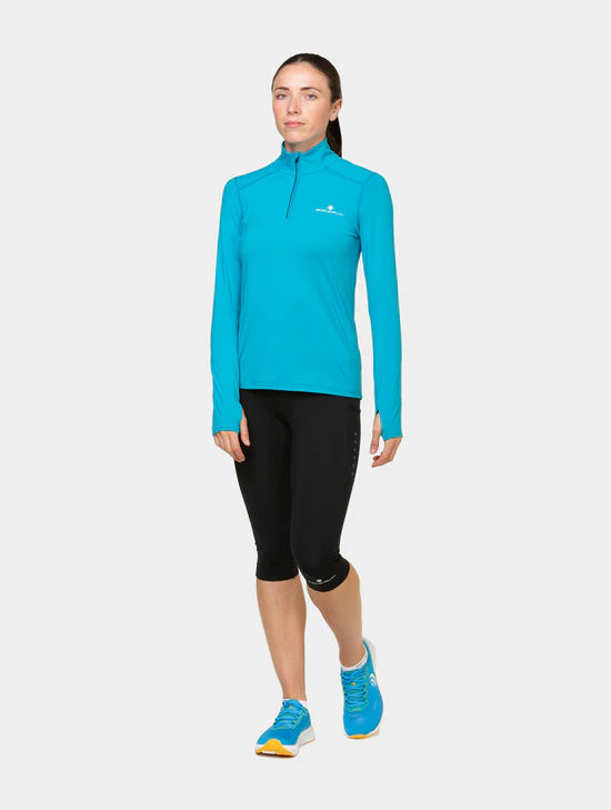 Ronhill Core Thermal 1/2 Zip Top W Azure/Bright White