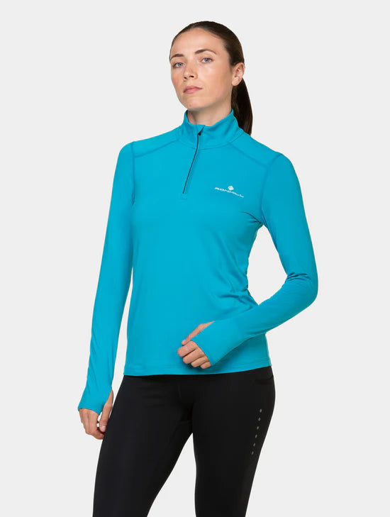 Ronhill Core Thermal 1/2 Zip Top W Azure/Bright White
