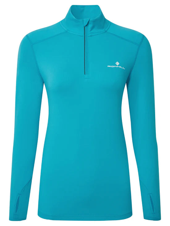 Ronhill Core Thermal 1/2 Zip Top W Azure/Bright White