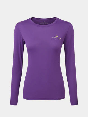 Ronhill Long Sleeve Core T-Shirt W Regal Purple / Acid