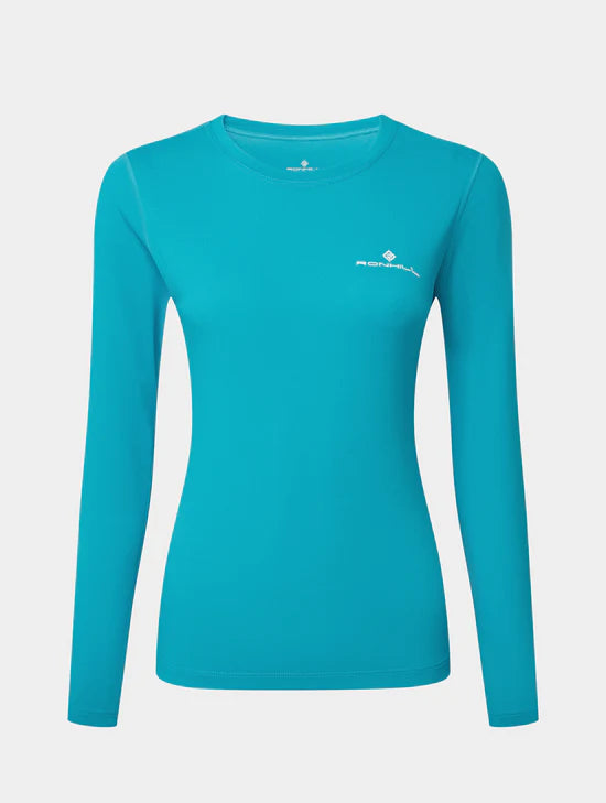 Ronhill Long Sleeve Core T-Shirt W Azure/Bright White