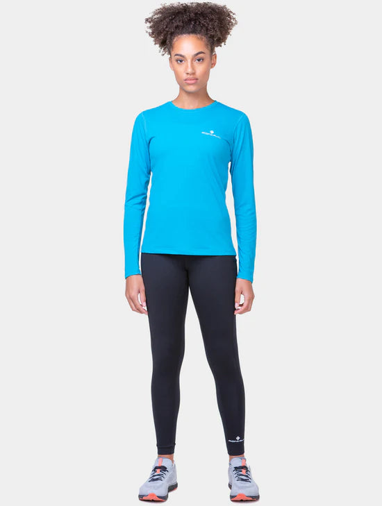 Ronhill Long Sleeve Core T-Shirt W Azure/Bright White