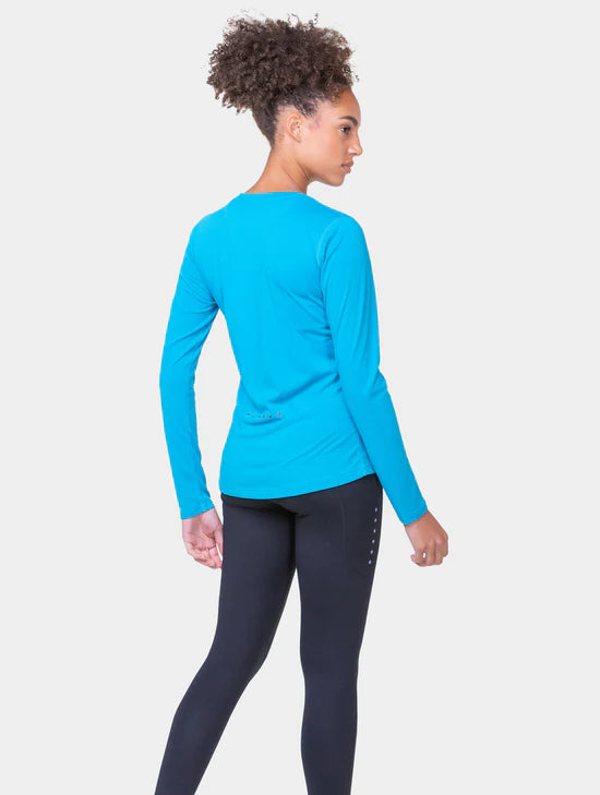 Ronhill Long Sleeve Core T-Shirt W Azure/Bright White