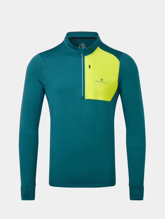 Ronhill Tech Winter 1/2 Zip Men's Deep Teal / Acid