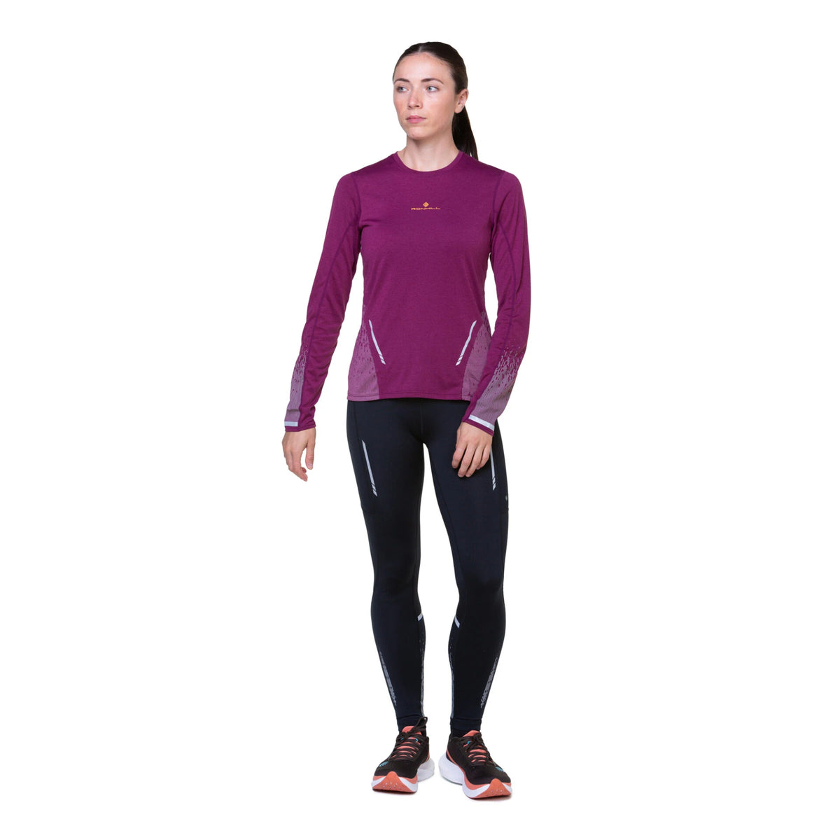 Ronhill Tech Women's Tech Reflect L/S Tee - Blackcurrant/Reflect