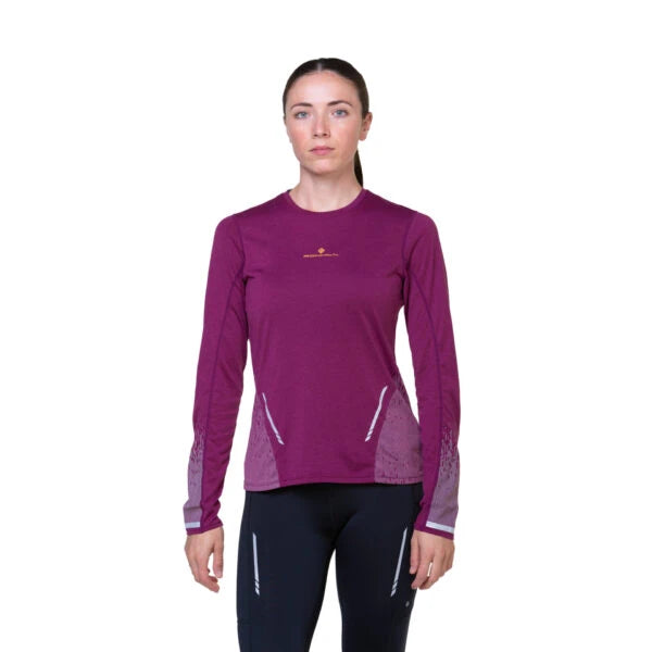 Ronhill Tech Women's Tech Reflect L/S Tee - Blackcurrant/Reflect