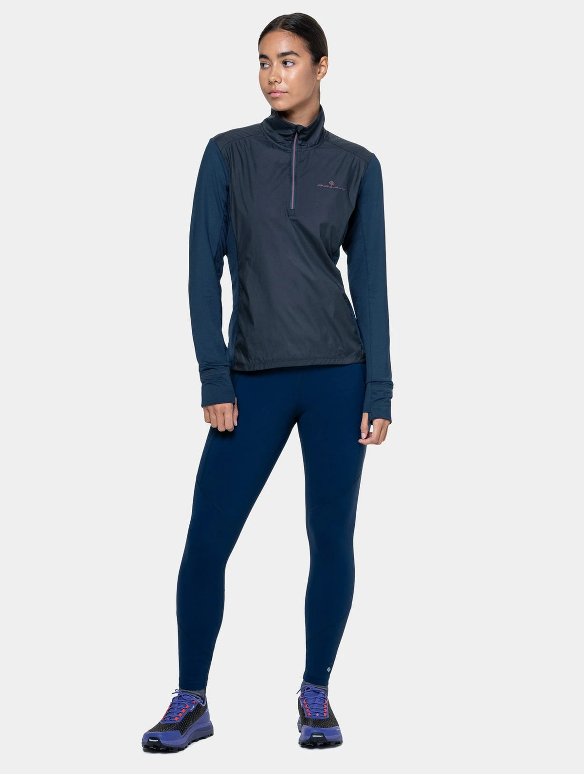 Ronhill Women's Tech Wind-Block 1/2 Zip - Blackcurrant