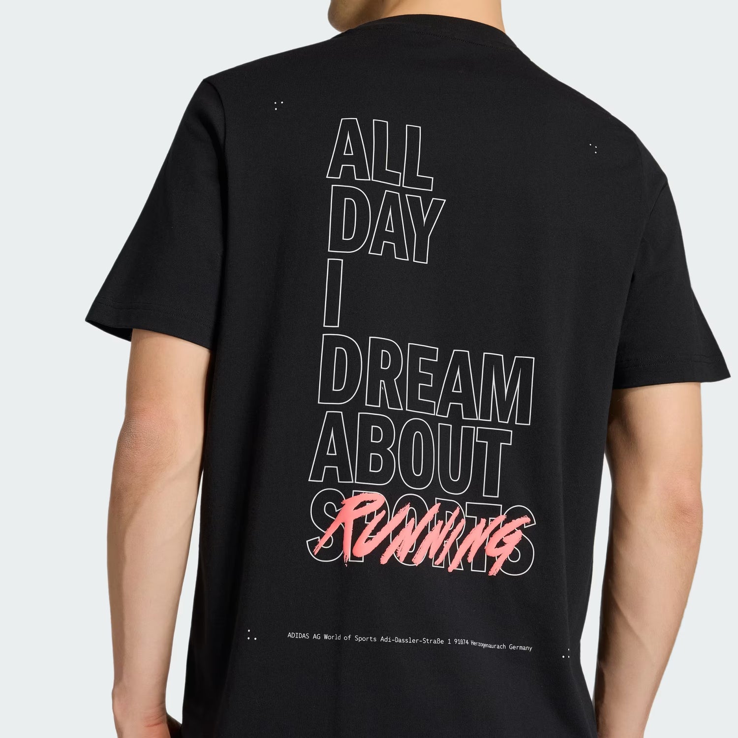 Adidas Running Slogan Graphic Tee M Black