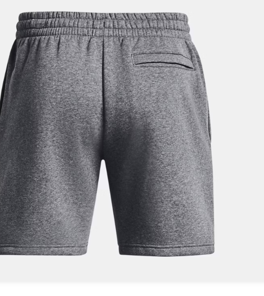 UA Icon Fleece Shorts M Pitch Gray Medium Heather / White