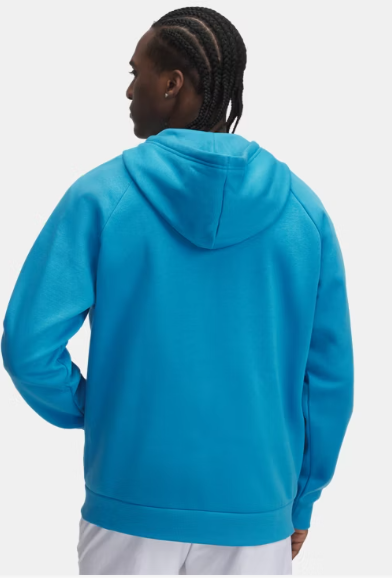 UA Rival Fleece FZ Hoodie M Ether Blue / White