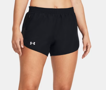 UA Fly-By 3" Shorts W Black