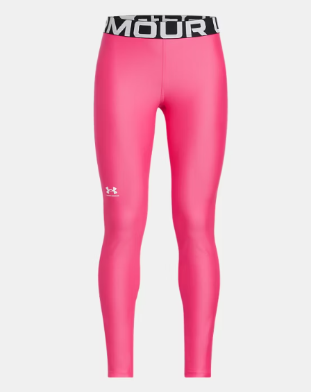 UA Heat Gear Legging Girls' Super Pink / White