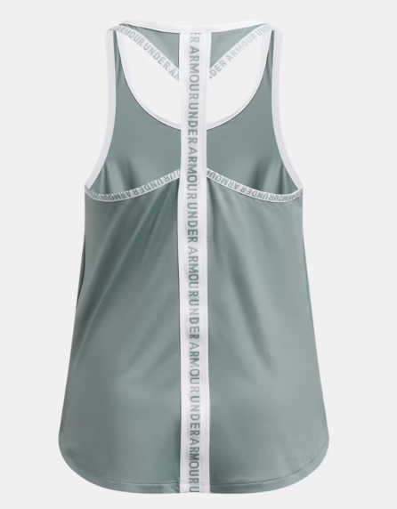 UA Knockout Tank Girls' Silica Green / White