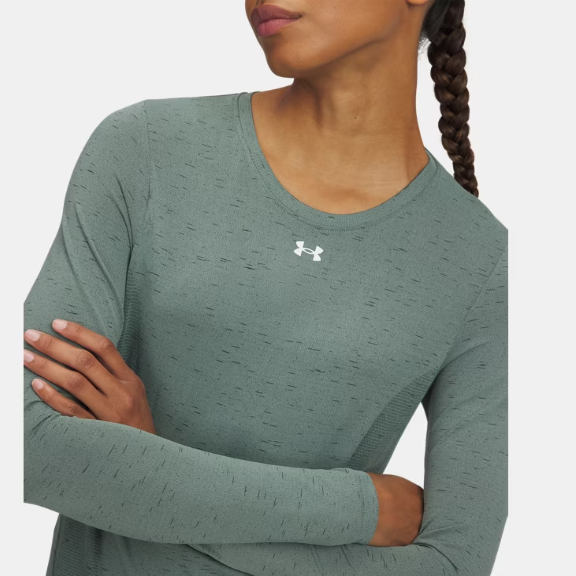 UA Vanish Seamless Loose Long Sleeve W Silica Green