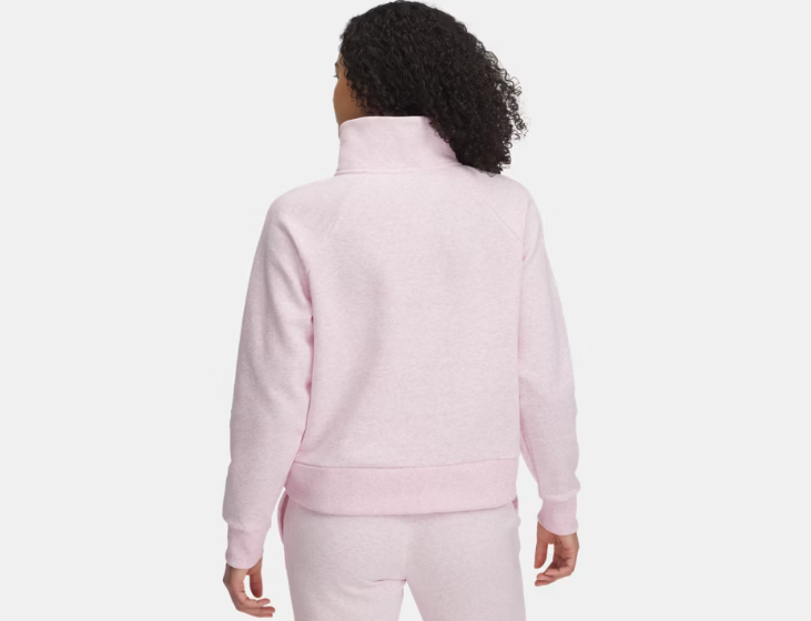 UA Rival Fleece ½ Zip W Prime Pink