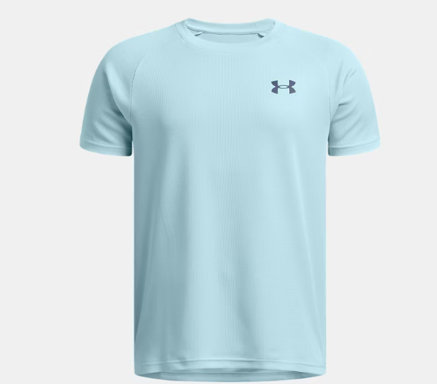 UA Tech Textured SS T-Shirt Youth Stream / Midnight Navy