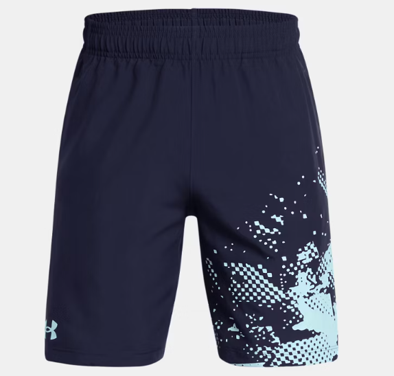 UA Tech Woven Graphic Shorts B Stream / Midnight Navy