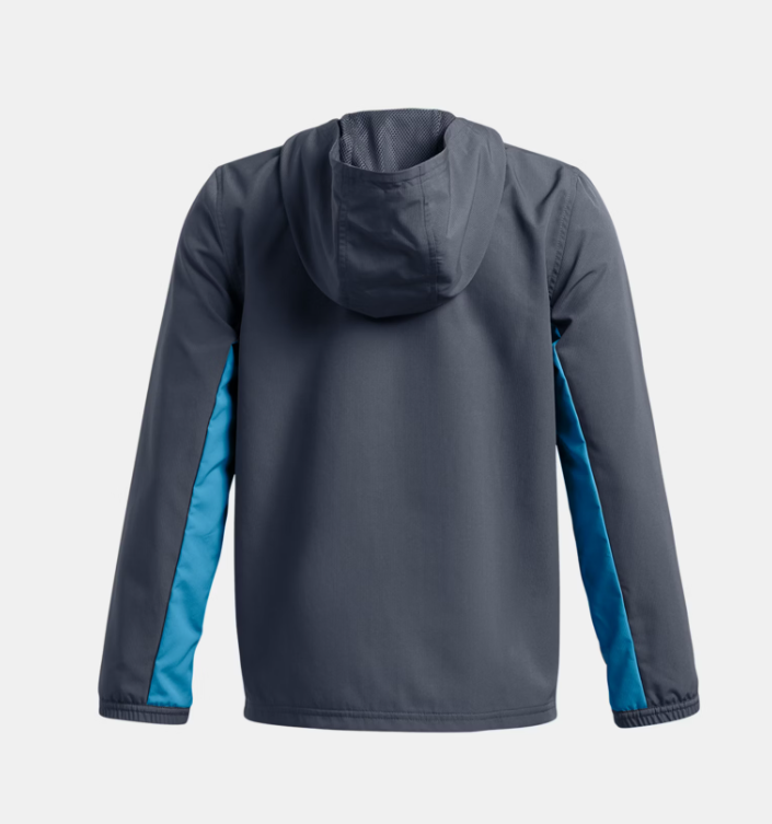 UA Rival Woven Jacket B Downpour Gray / Ether Blue