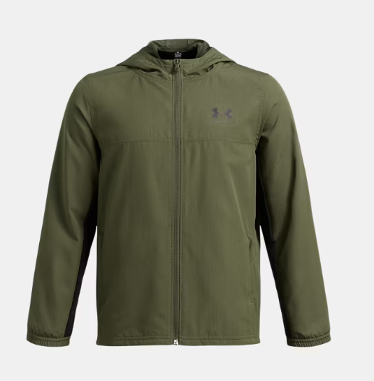 UA Rival Woven Jacket B Marine OD Green/Black