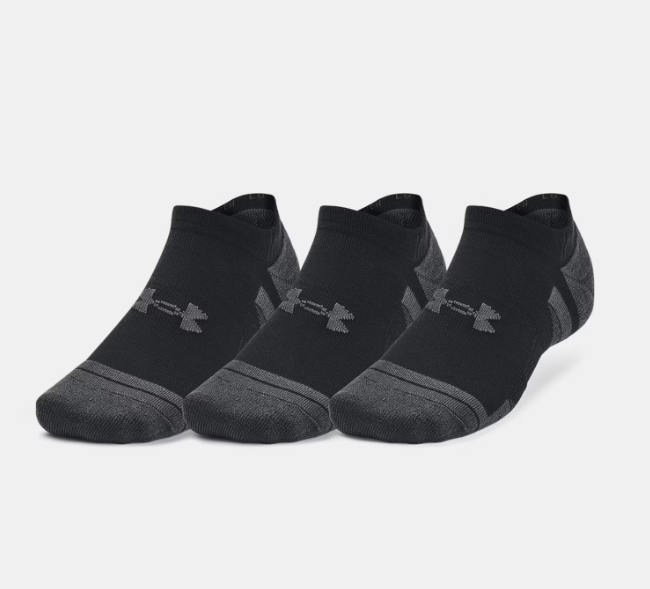 UA Heat gear No-Show Sock 3pk Black