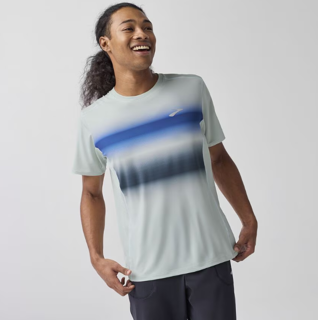Brooks Atmosphere 3.0 Short Sleeve T-Shirt M Smoke/Shadow Stripe