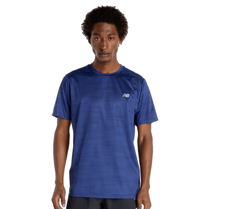 NB Sport Essentials Printed SS Navy