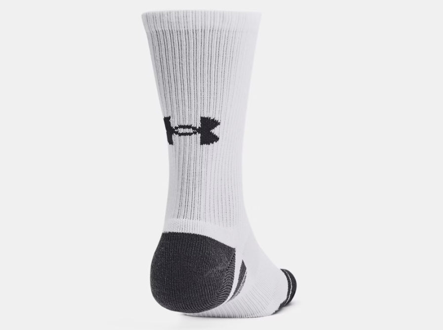 UA Performance Tech 3pk Crew White
