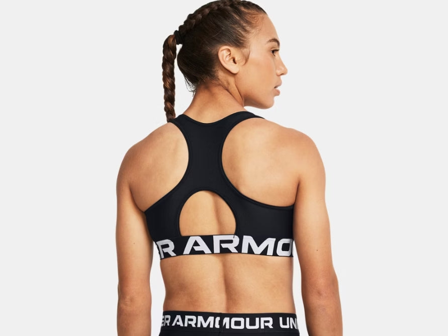 UA HeatGear® Armour Mid Branded Sports Bra Black