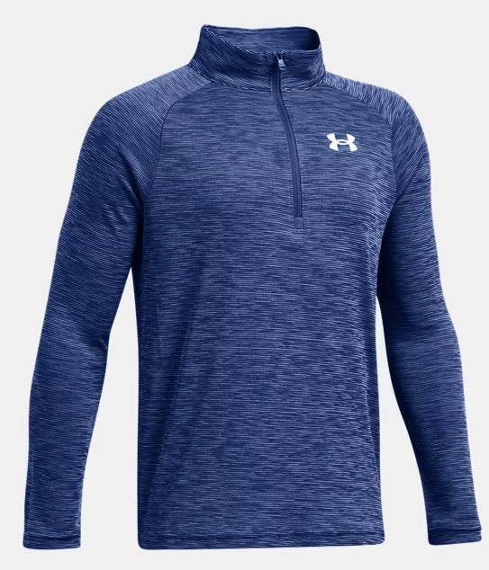 UA Tech Textured 1/2 Zip Top Y Blue